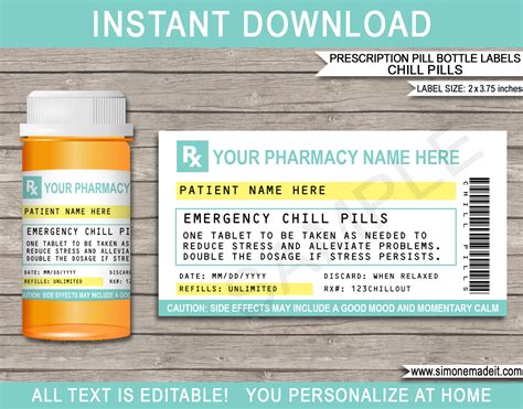 pill bottle label template