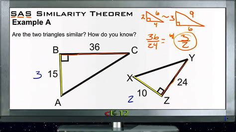 sas similarity theorem examples basic geometry concepts youtube