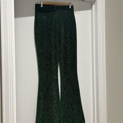 costes studio emerald glitter flare pants worn depop