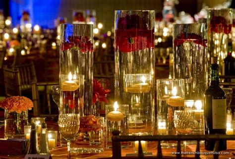 Depth Of Tall Glass Vase Centerpieces Filled With Water