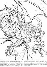 Coloring Dragon Pages Dragons Fire Breathing Printable Smaug Knight Realistic Book Dover Colouring Eragon Coloriage Publications Color Kids Drawing Adults sketch template