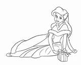 Coloring Princess Christmas Pages Disney sketch template