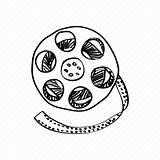 Film Reel Sketch Movie Drawn Icons Hand Template sketch template
