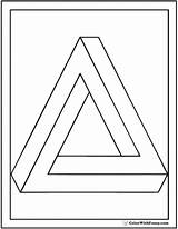Coloring Triangle Pages Shape Penrose Color Triangles Squares Circles Print Colorwithfuzzy sketch template