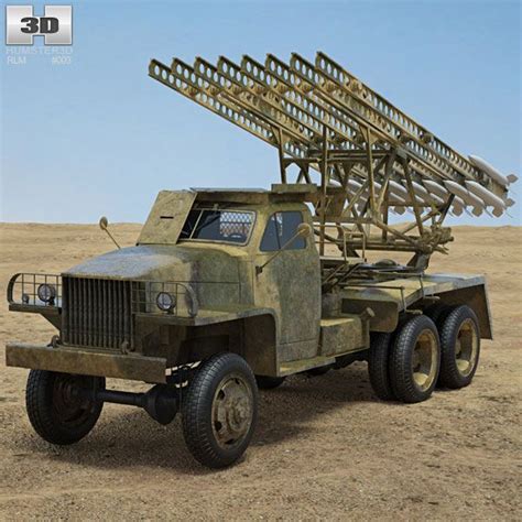 3d model of bm 13n katyusha model monster trucks military vehicles