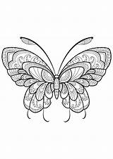Coloring Butterfly Butterflies Pages Kids Beautiful Patterns Zentangle Color Printable Adults Adult Book Drawing Easy Mandala Simple Insect Insects Sheets sketch template