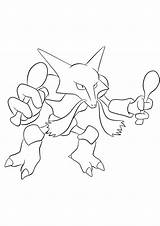 Alakazam Pokemon sketch template