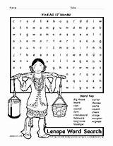 Native Kids American Indians Coloring Activity Pages Sheets Worksheet Indian Lenape Activities Woodland Americans Delaware Studies History Social Word Search sketch template