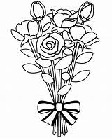 Coloring Bouquet Flowers Roses Pages Flower Print Color Sheet Sheets Kids Printable Colouring Topcoloringpages Choose Board sketch template