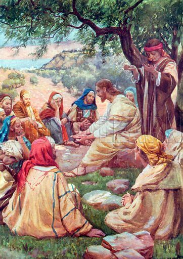 jesus teaching  disciples  pray stock image   learn