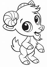 Goat Baby Cute Coloring Pages Printable Cartoon Kids Relaxing Domestic Smiling Eating Walking Mountain Animals Categories Coloringonly sketch template