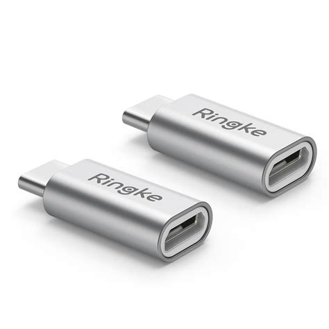 ringke microusb  type  port adapter micro usb female  usb  male aluminum converter  pack