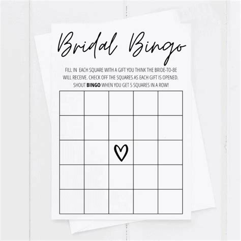 bridal shower bingo  printable modern moh