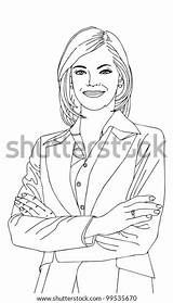 Businesswoman sketch template