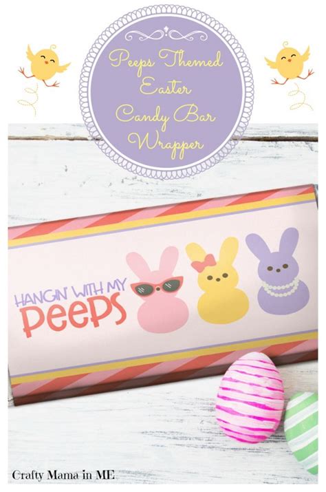 peeps themed easter candy bar wrapper  printable crafty mama