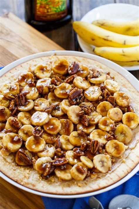 bananas foster dessert pizza recipe with images dessert pizza sweet pizza bananas foster