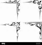 Corner Vector Illustration Calligraphic Elements Decorative Alamy sketch template