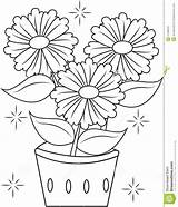 Coloring Flower Pot Pages Template Size Medium sketch template