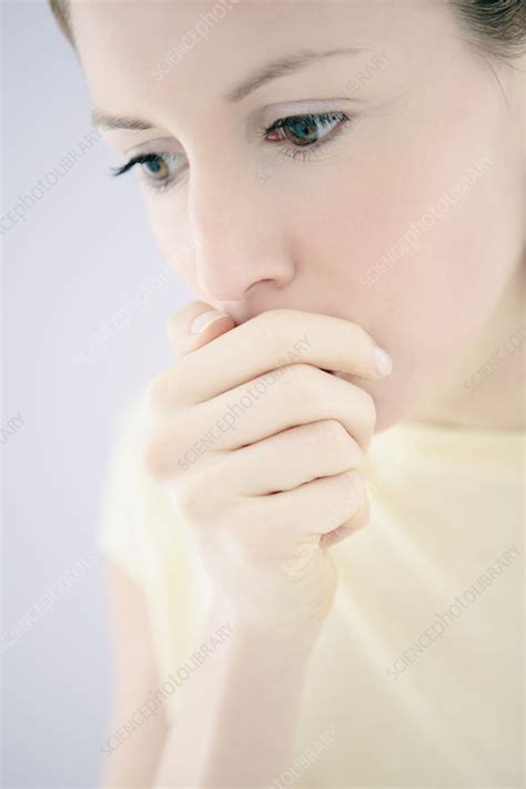 Woman Coughing Stock Image M315 0032 Science Photo Library