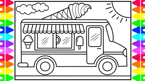 draw  ice cream truck  kids ice cream truck drawing