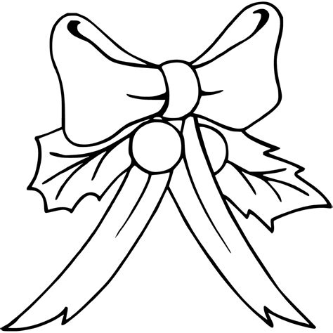 christmas bow coloring page  getdrawings