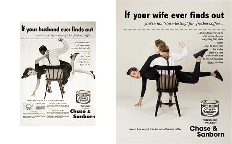 photo series satirizes vintage sexist ads by switching gender roles