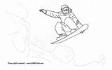 Snowboard Coloring Pages Printable Transportation Winter sketch template