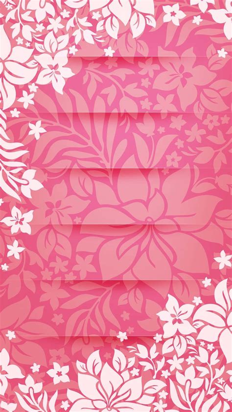 pink floral background  white flowers wallpaper wallpaperscom