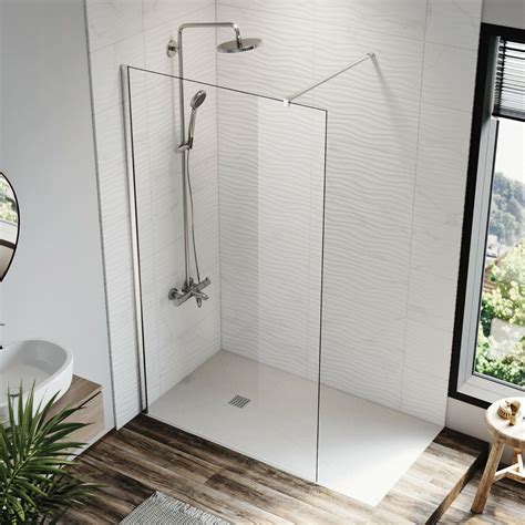 frameless shower screen walk  shower door mm tempered glass