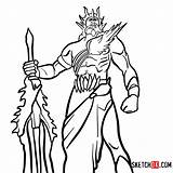 God War Poseidon Draw Drawing Games Clipartmag Step sketch template