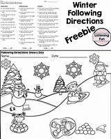 Directions Following Coloring Worksheets Winter Printable Speech Worksheet Activity Preschool Follow Kindergarten Template Activities Teacherspayteachers Therapy sketch template