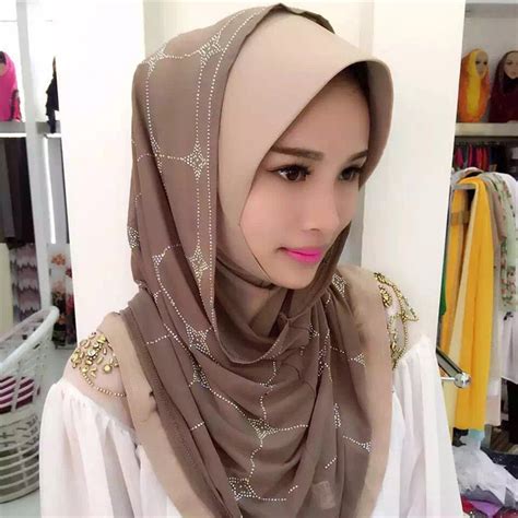 jilbab instan malaysia voal motif
