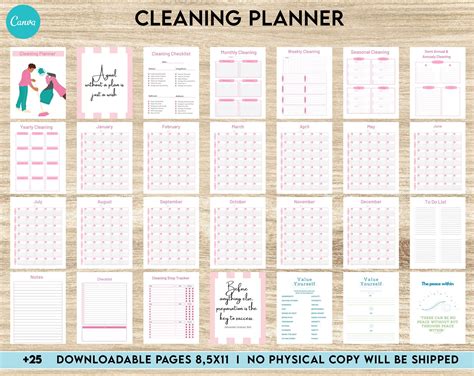 editable cleaning schedule cleaning checklist planner