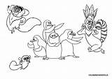 Madagascar Julien Penguins sketch template