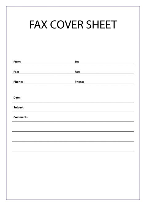 blank fax cover sheet template    word