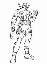 Deadpool Superheroes sketch template