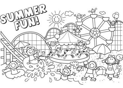summer vacation coloring coloring page