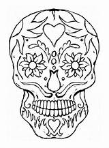 Muertos Décoré Crâne Adultes sketch template