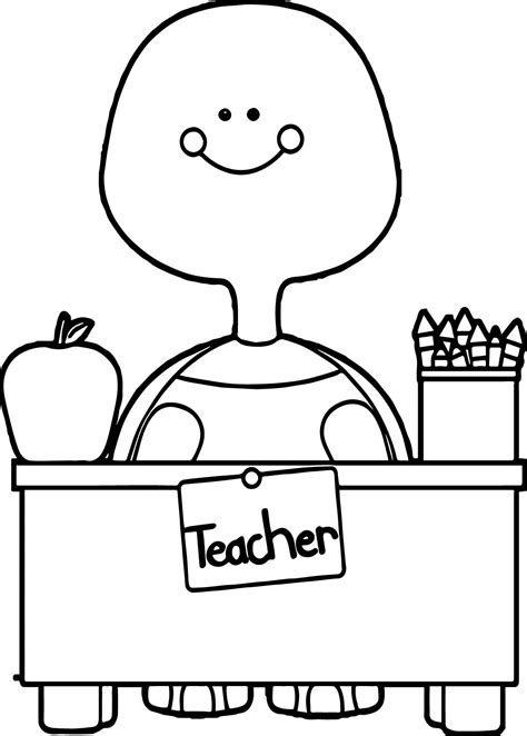 turtle teacher  apple image coloring page wecoloringpagecom