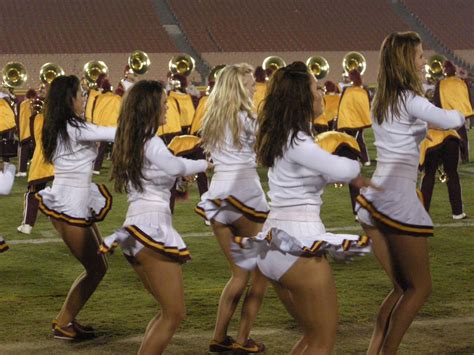 sexy college girls pics usc cheerleaders dancing  short skirts  white panties
