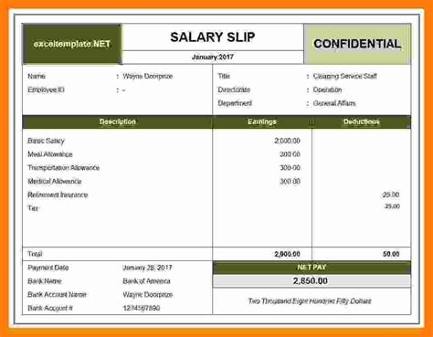 11 Sample Of Salary Slip Format Technician Salary Slip