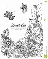 Coloring Frame Floral Vector Doodle Illustration Meditative Stress Zentangl Exercises Adults Anti Drawing Book Dreamstime Preview Ornate Background sketch template