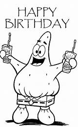 Coloring Birthday Spongebob Pages Happy Printable Patrick Cards Bob Kids Sponge Color Squarepants Party Colouring Print Nickelodeon Choose Board Kittybabylove sketch template