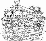 Ark Noah Coloring Noahs Pages Cartoon Printable Kids Flood Animal Boat Color Bible Drawing Family Colouring Animals Building Book Wecoloringpage sketch template