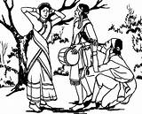 Bihu Dance Folk Assam Indian Festival Rongali Culture Assamese Dances Infopage South sketch template