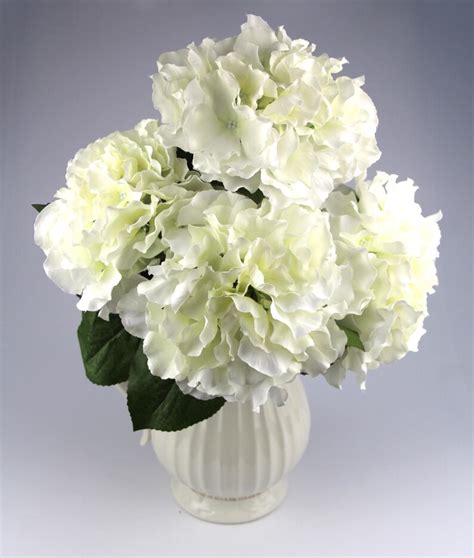 artificial hydrangea silk flower 5 big heads bouquet home etsy