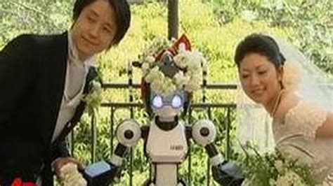 robot priest marries couple in japan [video]