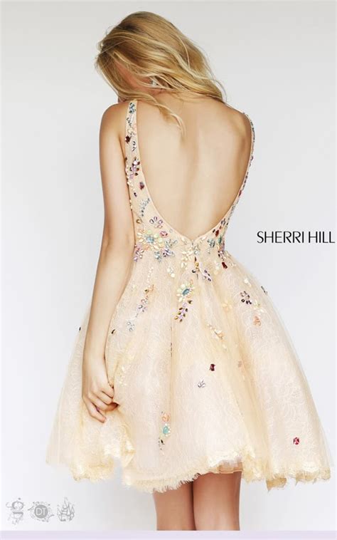2016 Sexy Prom Gown Backless Sherri Hill 4305 Beads Short Prom Dresses