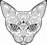 Coloring Skull Sugar Pages Cat Animal Adult Candy Vector Skulls Dead Advanced Element Gatos Dog Tattoo Para Muertos Kidspressmagazine Getcolorings sketch template