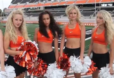 oregon state cheerleaders want you to crank it like a chainsaw video